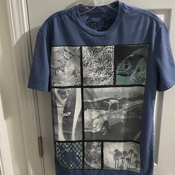 Blue Graphic Tee by Gotcha with Car Design - Picture 1 of 3